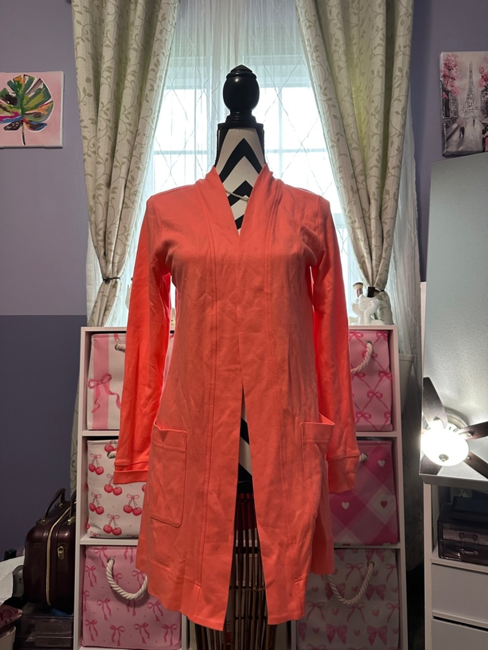 NWOT Isaac Mizrahi Long  cardigan w/pockets XS